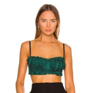 Revolve Green Bustier Crop Top